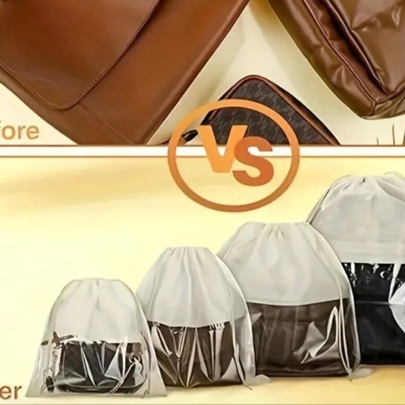 Unbranded Other - Beige With Clear Window Storage Bags- Set Of 4 S,M,L,XL.